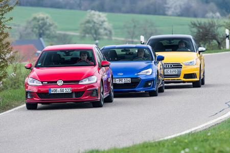 Audi S1 Sportback, Subaru BRZ, VW Golf GTI