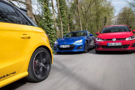 Audi S1 Sportback, Subaru BRZ, VW Golf GTI