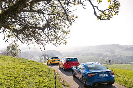 Audi S1 Sportback, Subaru BRZ, VW Golf GTI