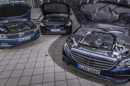 Mercedes E 200 T, Volvo V90, VW Passat Variant 