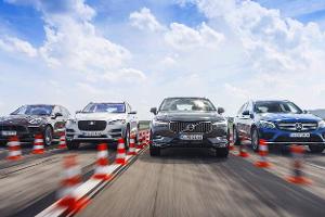 Jaguar F-Pace, Mercedes GLC, Porsche Macan, Volvo XC60 Vergleichstest