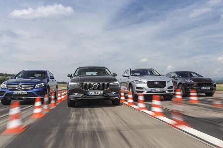Jaguar F-Pace, Mercedes GLC, Porsche Macan, Volvo XC60 Vergleichstest