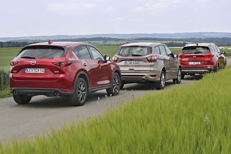 Ford Kuga 2.0 TDCi 4x4, Kia Sportage 2.0 CRDi 4WD, Mazda CX-5 D 175 AWD, Exterieur