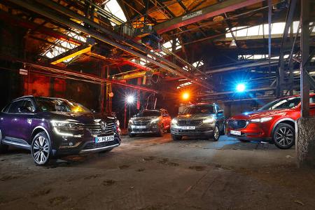 Mazda CX-5 D 175 AWD Sports-Line, Peugeot 5008 BlueHdi 180 GT, Renault Koleos dCi 175 4WD Initiale Paris, Skoda Kodiaq 2.0 TDI 4x4 Style, Exterieur