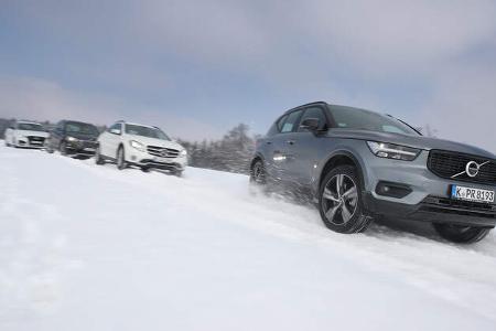 Audi Q3 2.0 TFSI Quattro, BMW X1 xDrive 25i, Mercedes GLA 250 4MAtic, Volvo XC40 T5 AWD, Vergleichstest, Exterieur
