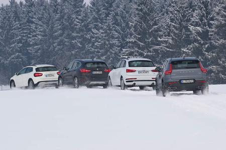 Audi Q3 2.0 TFSI Quattro, BMW X1 xDrive 25i, Mercedes GLA 250 4MAtic, Volvo XC40 T5 AWD, Vergleichstest, Exterieur