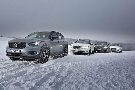 Audi Q3 2.0 TFSI Quattro, BMW X1 xDrive 25i, Mercedes GLA 250 4MAtic, Volvo XC40 T5 AWD, Vergleichstest, Exterieur