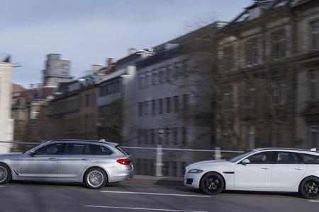 BMW 530d Touring xDrive Luxury Line, Jaguar XF Sportbrake 25d AWD Portfolio, Exterieur