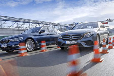 BMW 530i Luxury Line, Mercedes E 300 AMG Line, Exterieur