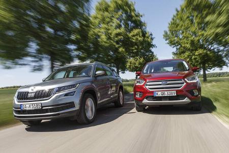Ford Kuga 2.0 TCCi 4x4 DKG, Skoda Kodiaq 2.0 TDI 4x4 DSG, Exterieur