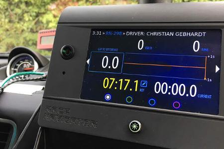 Porsche 911 991.2 Turbo S, Stoppuhr, Rundenzeit