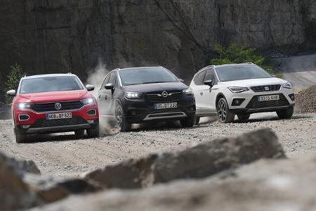 Opel Crossland X 1.2 DI Turbo, Seat Arona 1.0 TSI, VW T-Roc 1.0 TSI, Exterieur