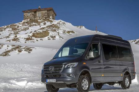Mercedes Sprinter 319 CDI 4x4 Modelljahr 2019 Wintertest 