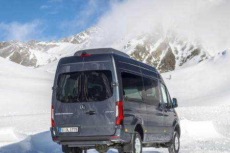 Mercedes Sprinter 319 CDI 4x4 Modelljahr 2019 Wintertest 