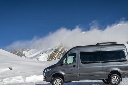 Mercedes Sprinter 319 CDI 4x4 Modelljahr 2019 Wintertest 