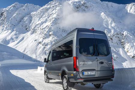 Mercedes Sprinter 319 CDI 4x4 Modelljahr 2019 Wintertest 