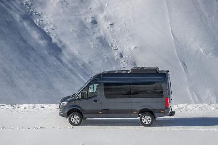 Mercedes Sprinter 319 CDI 4x4 Modelljahr 2019 Wintertest 