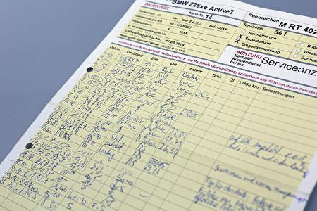 BMW 225xe ActiveTourer, Inspektion