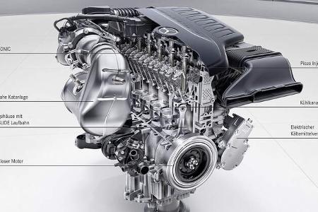 Schnittmodell Mercedes M256 Reihen-Sechszylindermotor