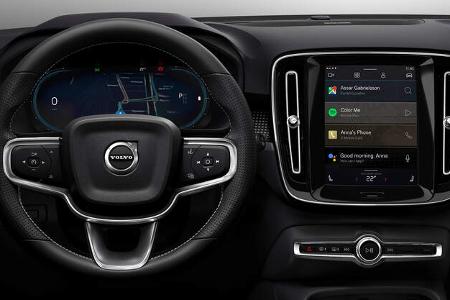 Volvo XC40 Elektro, Google Android Auto OS, Armaturenbrett
