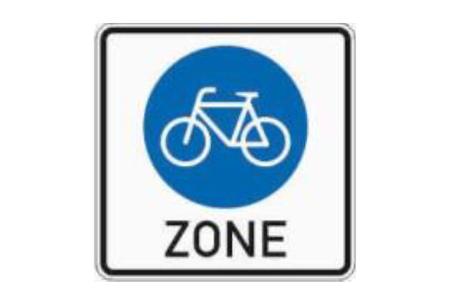 Verkehrszeichen Radzone 