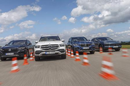 BMW X5 xDrive 40i, Mercedes GLE 450 4Matic, Porsche Cayenne, VW Touareg V6 TSI 4Motion, Exterieur