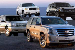 Cadillac Escalade Generationen 1 bis 4 Collage