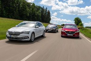 Mazda 6 Kombi D 184 Sports-Line, Skoda Superb Combi 2.0 TDI Style, VW Passat Variant 2.0 TDI Elegance, Exterieur