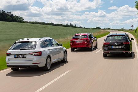 Mazda 6 Kombi D 184 Sports-Line, Skoda Superb Combi 2.0 TDI Style, VW Passat Variant 2.0 TDI Elegance, Exterieur