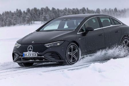 SPERRFRIST 12.3.22 00:01 Uhr Mercedes EQE Erprobung Winter Schweden Schnee