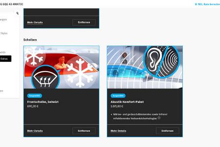 Mercedes-AMG EQE 43 4Matic Konfigurator (2022) Auswahl Akustik-Komfort-Paket