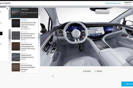 Mercedes-AMG EQE 43 4Matic Konfigurator (2022) MBUX Hyperscreen