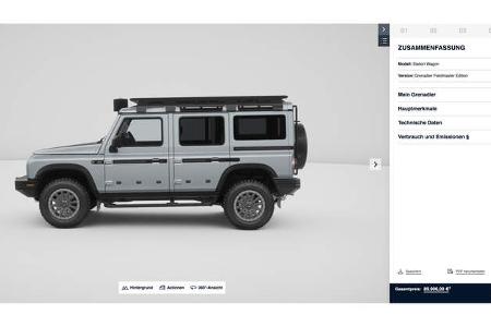 Ineos Grenadier 2022 Konfigurator