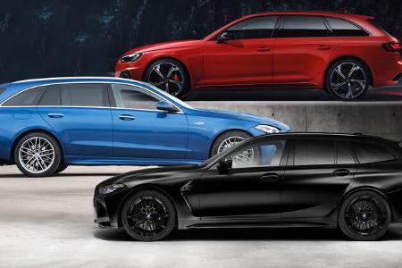 Sport-Kombi Kaltvergleich BMW M3 Touring Audi RS4 Mercedes C 43 AMG