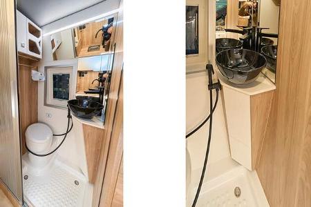 Badezimmer, Waschbecken, Dusche, WC