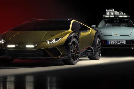 Porsche 911 (992) Dakar Lamborghini Sterrato Collage