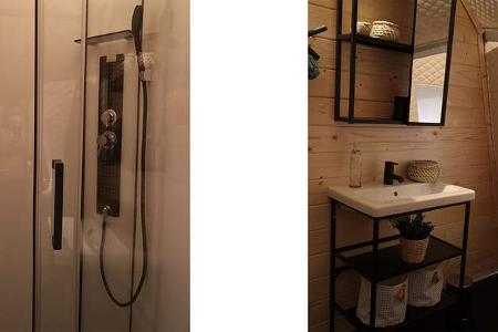 De Waard Big Oak Dusche und Waschbecken