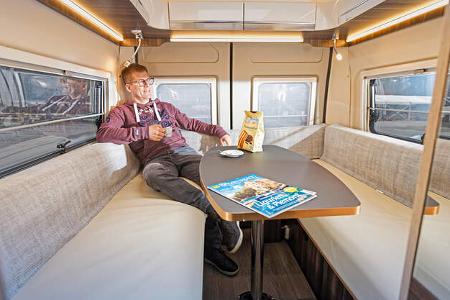 Heck, Sitzgruppe,U-Form, Tisch, Beige Stoff