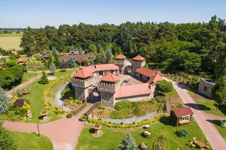 Vogelperspektive, Burg, Wald, BŠume, HŠuschen, Himmel