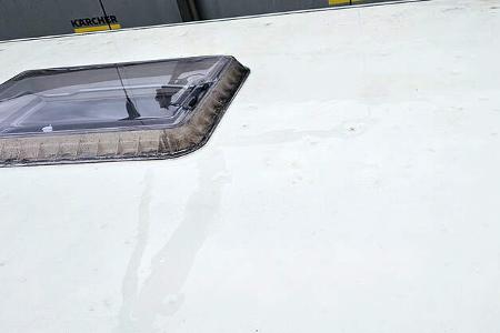 Aluminiumdach, Caravan, Gereinigt, Sauber, Dachfenster