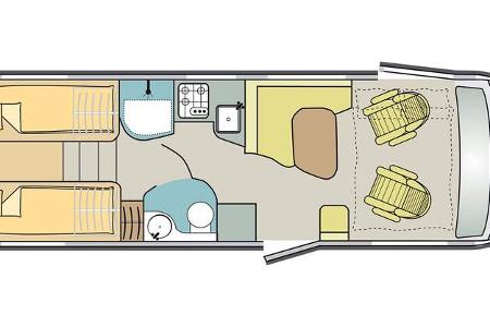 Hochwertiger Aufbau, gute Serienausstattung, Airbags, ESP und 4,5 t Serie, Doppelboden, hoher Kleiderschrank, viele Extras ab Werk.
