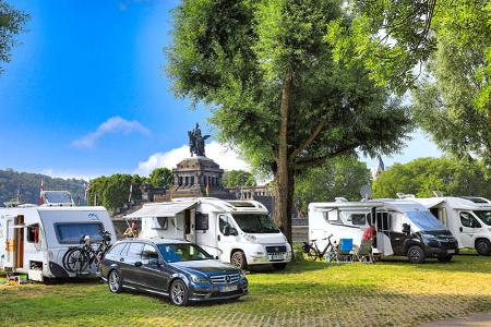 Stellplätze, Deutsches Eck, Koblenz, Wohnmobile
