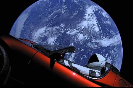 Tesla Roadster Space X Weltall Screenshot