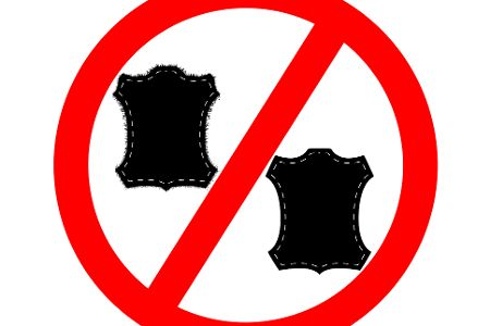 Verbotsschild für Leder und Pelz