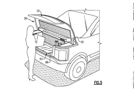 Ford USA Frunk Patent Tisch TV Werkbank