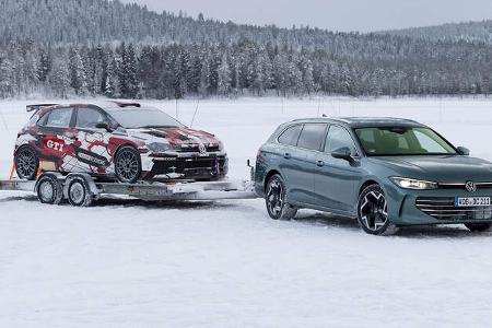 VW Passat 2.0 TSI 4Motion mit Anhänger VW Polo Rallye