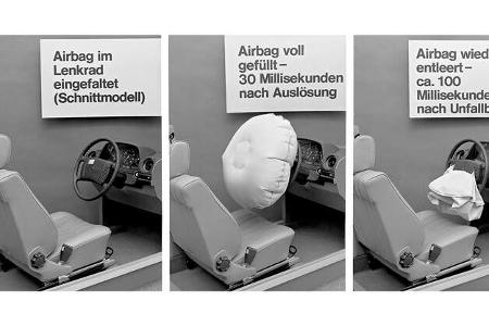 Luftsäcke als Gurtergänzung, 1979.