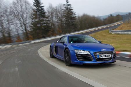 Audi R8 V10 plus 5.2 FSI, Frontansicht, Kurvenfahrt