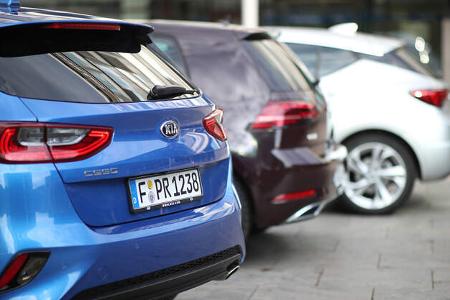 Kia Ceed 1.4 T-GDI, Opel Astra 1.4 DI Turbo, VW Golf 1.5 TSI Act, Exterieur