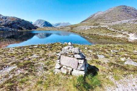 Landschaft, Teich, Berge, Himmel